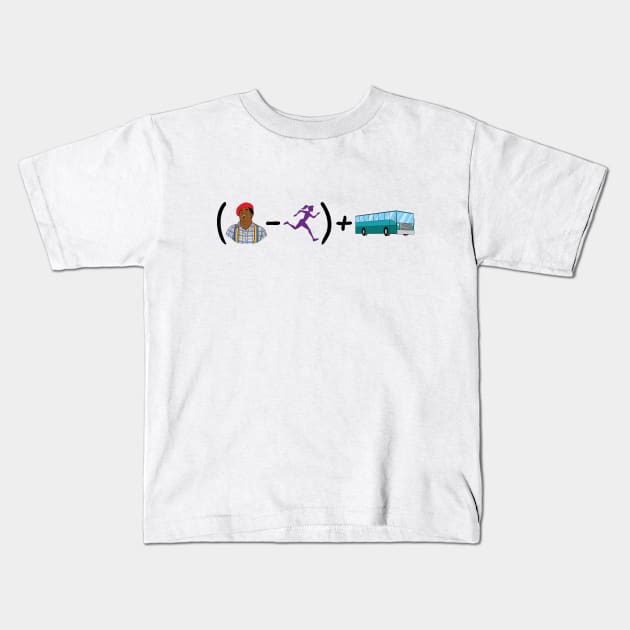 (Rerun - Run) + Bus Kids T-Shirt by GreggSchigiel